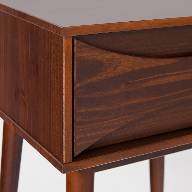 Walker Edison Modern Solid Wood Retro 1-Drawer Nightstand, 25 Inch,