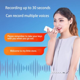 Motion Activated Voice Player - Recordable Voice, Built-in Microphone – Safety Reminder, Point of Sale Advertising, Door Greeter, Entry Alert,Daily Reminder