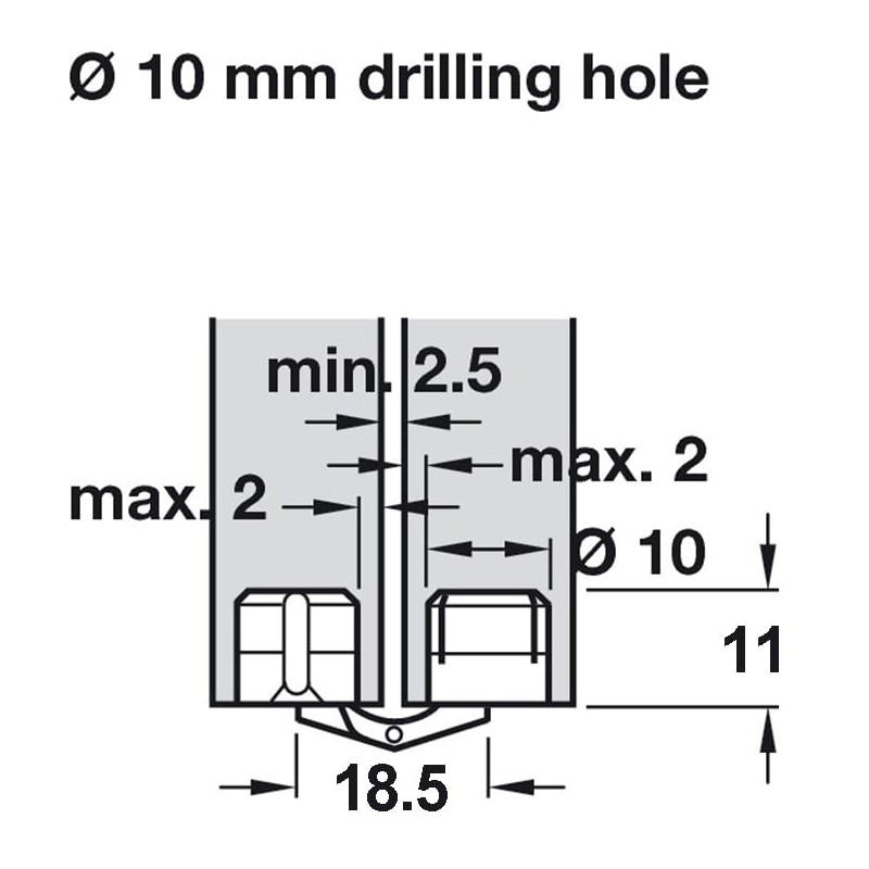 GEFONG Mini Cylindrical Barrel Hinge 10mm for Cabinet Door Panel
