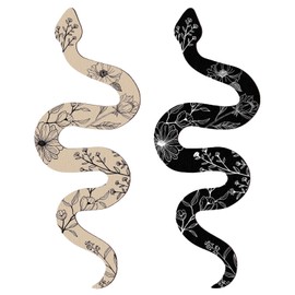 Lam-lord 2 Pieces Snake Wall Decor Black Boho Witchy Cute Wooden Snake Decor Natural Aesthetic Witchy Desk Decor Altar Decor Frame Wall Hanging Boho Wall Art for Apartment Bedroom Bathroom