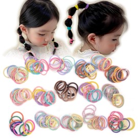 BIANHUAN Hair Rubber for Children, Hair Accessories, Set of 150, Hair Band, Baby & Children, Hair Clips, Accessories, Hair Accessories, For Kids, Girls, Cute, Crown (8), Pastel (150 pieces)