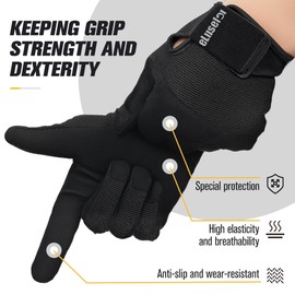 eLusefor SkinFit Precision Shooting Gloves – Wrap-Fingers Design, 360° Touchscreen Control