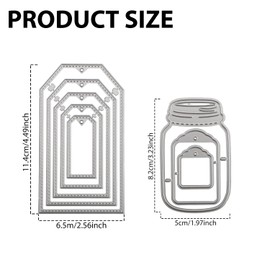 BOXOB 2pcs Hang Tag Die-Cuts, Embossing Metal Cutting Die Stencils for DIY Scrapbooking Card Bookmark Label Making Crafts Template Supplies (Silver)