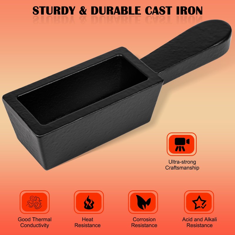 25 oz Troy Ounce Gold Bar Loaf Cast Iron Ingot
