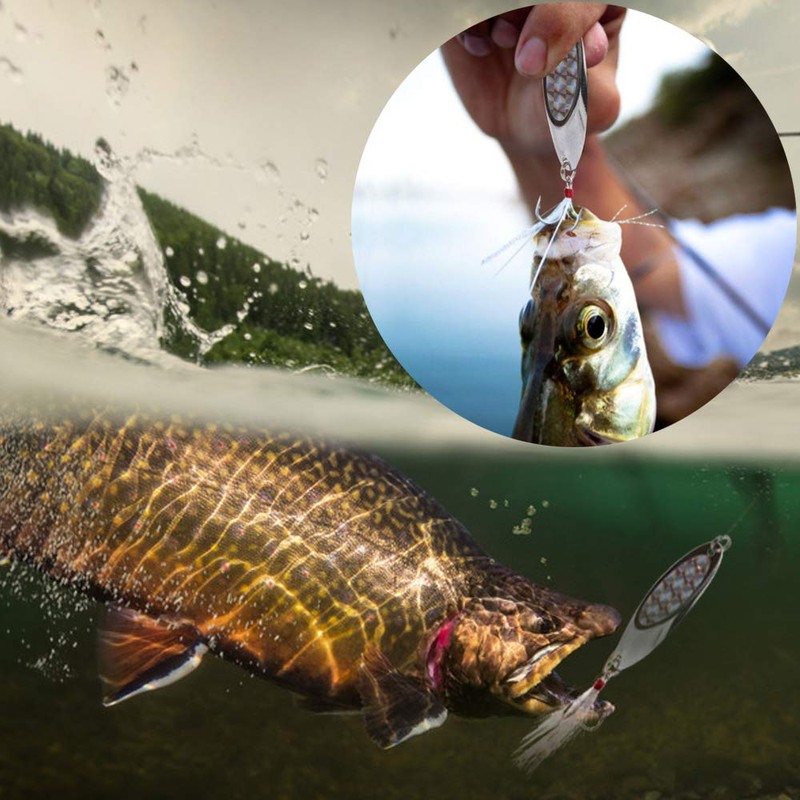 Metal Spoon Fishing Lures 10pcs Spinner Baits for Trout Bass