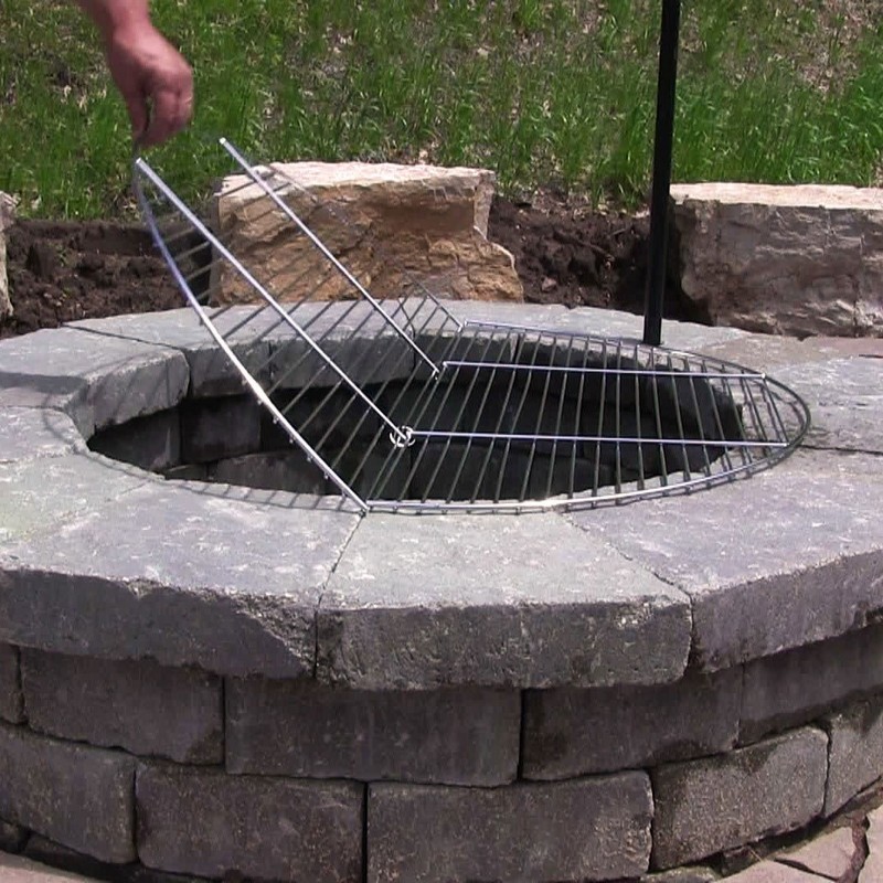 Sunnydaze Foldable Fire Pit Cooking Grill Grate - Heavy-Duty Portable
