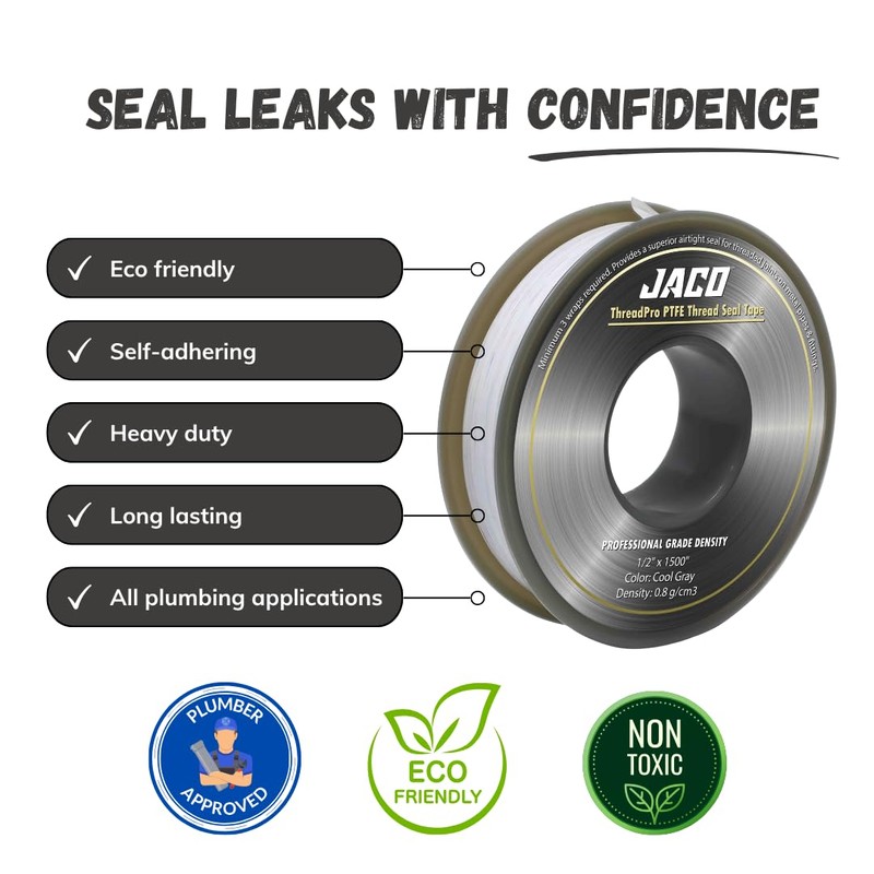 JACO ThreadPro High-Density Thread Seal Tape - 1/2" x 125