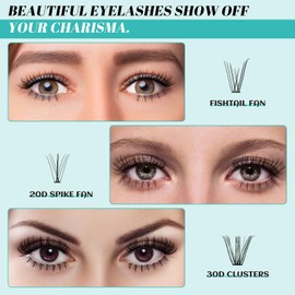 Individual Eyelashes Lash Clusters Cluster Eyelash Extensions 4 Styles Soft Natural Look For DIY Eyelash Extensions at Home By AMZGlRL (312pcs,4Styles,D-Mix5-16mm)