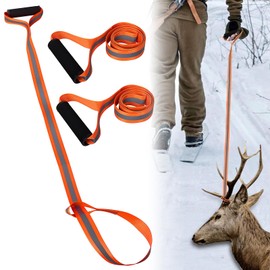 Qaestuan Pack of 3 Deer Drags, Deer Tow Rope, Robust Non-Slip Mountaineering Aid Pull Strap, Deer Drag, Hunting Accessories, Pull Rope, Deer Tow Rope, Portable Orange Wild Mountain Aid for Outdoor