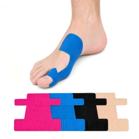30 PCS Hallux Valgus Tape Set - 4 Colori (Rosso Blu Nero Nudo) Nastro Kinesiologico Pre-tagliato per Correttore Alluce Valgo & Alluce Valgo Rimedi - Traspirante & Ipoallergenico per Uomo e Donna
