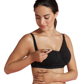 Carriwell Carri-Gel Maternity Bra, Nursing Bra for Breastfeeding, Color: Blackcheck, Size: S