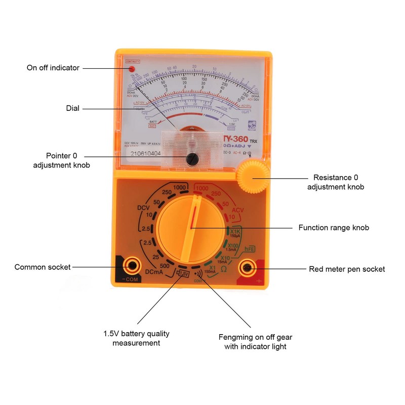 ANKROYU Analog Digital Multimeter, ABS Small Pointer Analog Voltmeter, Electronic