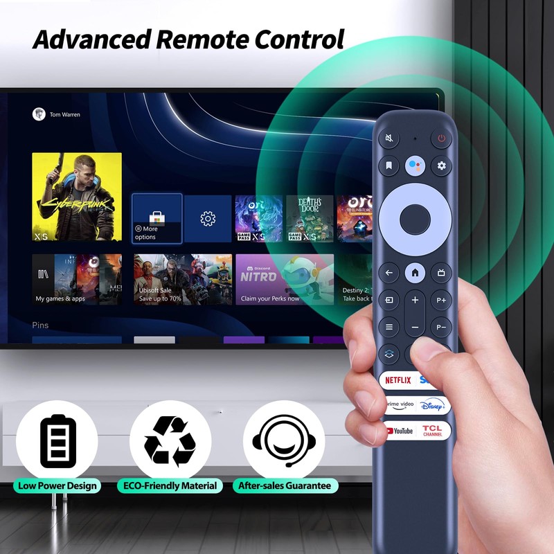 RC902V FAR1 Voice Replacement Remote for TCL Smart TV Remote