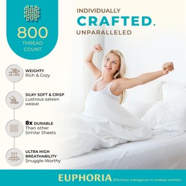 THREAD SPREAD 100% Egyptian Cotton Pillow Cases - 800 Thread Count Pillow Cases Queen/Standard Size Set of 2, Soft & Breathable Extra Long Staple Sateen Cotton Pillow Covers for Bed - Sage Green