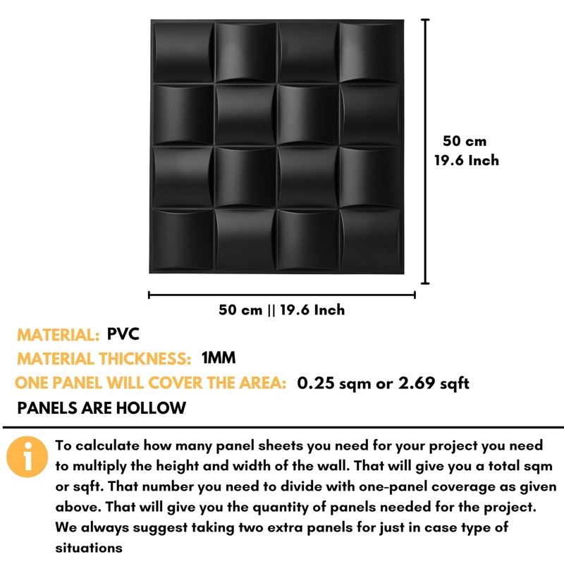 NOVECRAFTO Lattice Effect 3D Wall Panels - 6 Sheets Covering