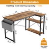 Grandder L Shaped Computer Desk with Reversible Shelves, 40 Inch