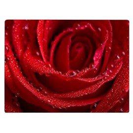 DAJDC Red Rose Flower Love Kitchen Glass Cutting Board Decorative Valentine's Mothe...