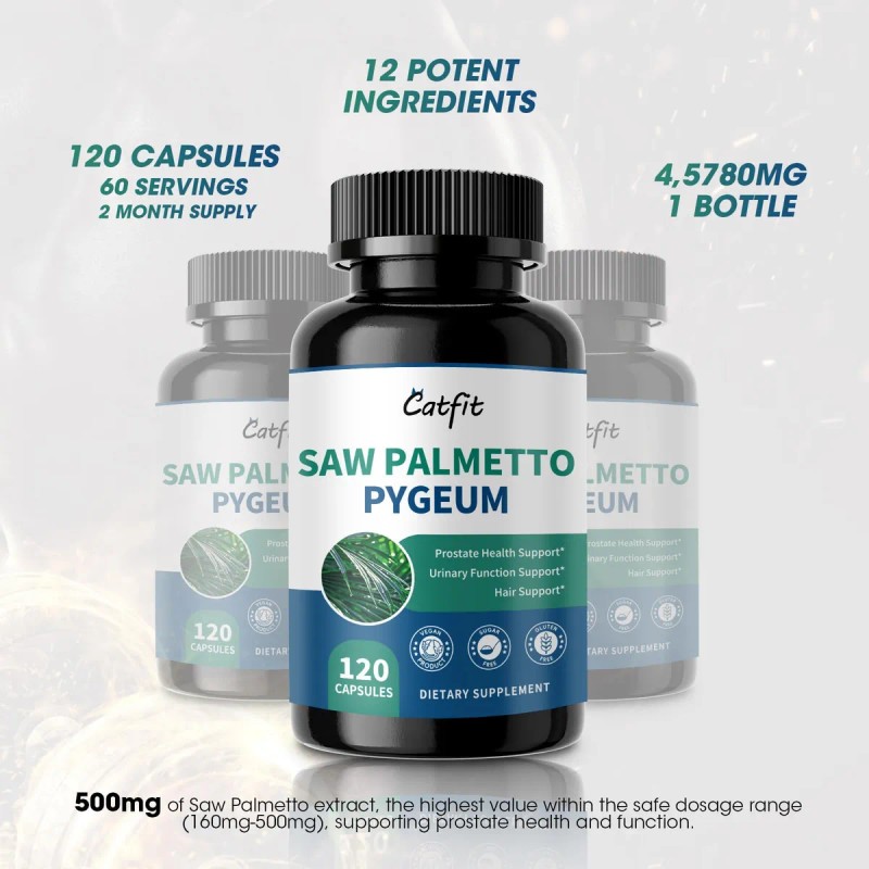 Catfit Saw Palmetto 500mg Suplemento Próstata 120 Cápsulas