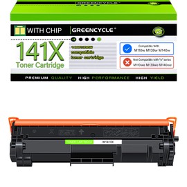 greencycle W1410X W1410A 141A Compatible Replacement for Hp 141X Black Toner Cartridge LaserJet Pro M110w MFP M140w M139w Cannot be Used for M110WE, M139WE, M140WE and H P+ Printer(1Pk,with chip)