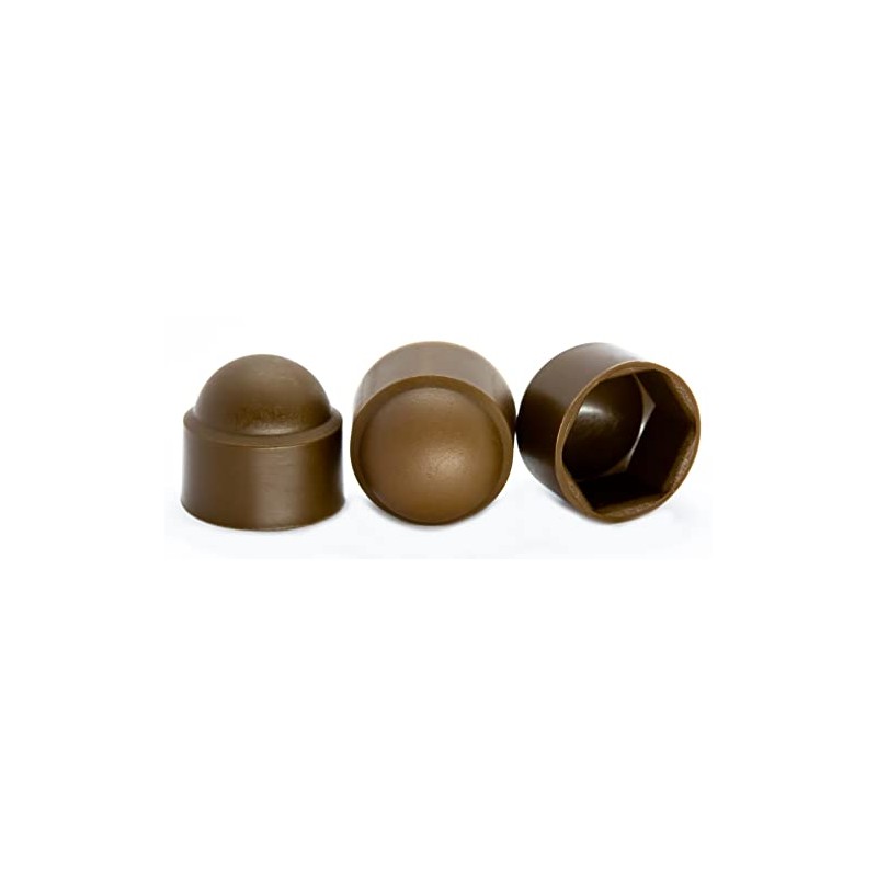 Brown M12 (19mm Wrench) Plastic Nut and Bolt Protective Dome