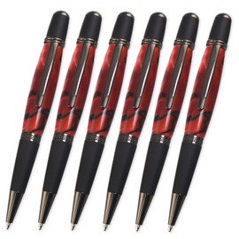 Legacy Woodturning, Viceroy Pen Kit - Gun Metal and Matte Black Chrome, 6 Pack