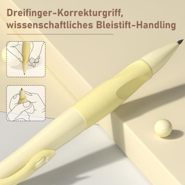 Four Candies Ergonomic Mechanical Pencil Set for Children, 4 Cute Mechanical Pencils 2 mm with 44 HB Pencil Leads, 2 Sharpeners/Erasers, Lead Pencil Set for Writing and Drawing