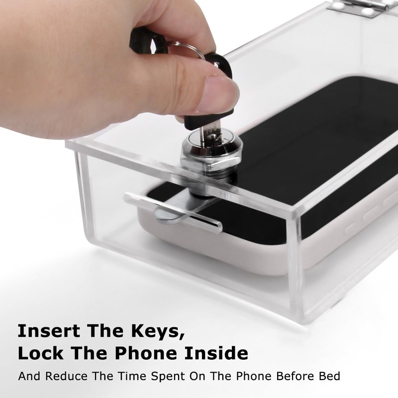 Cell Phone Lock Box,Mobile Phone Storage Jail Box with 2