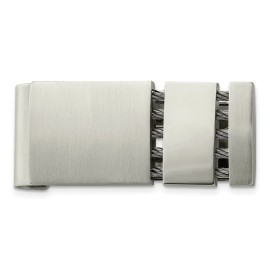 Chisel Men's Stainless Steel Brushed and Polished w/Cable Money Clip