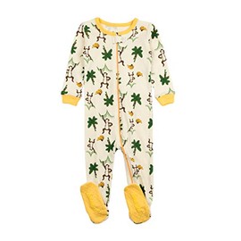 Leveret Kids & Toddler Boys Girls Footed Pajamas 100% Cotton Monkey Banana (Size 18-24 Months)