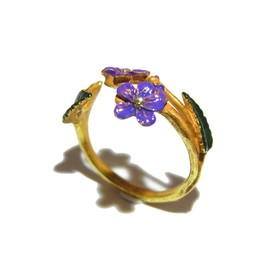 Parnart Poc Ring, "One Size Fits Most", Palnart Poc Ring, Flower, Sumire, Cute Gift, Women's, Adult, Popular, Dress, Feminine, Elegant, Brass