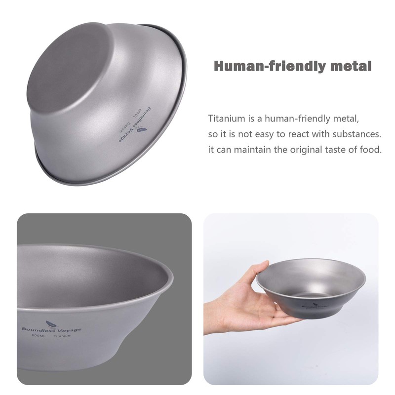 Boundless Voyage Ultralight Titanium Dish with Carry Bag Outdoor Camping