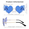 COASION Melting Heart Sunglasses for Women Men Trendy Design Rimless
