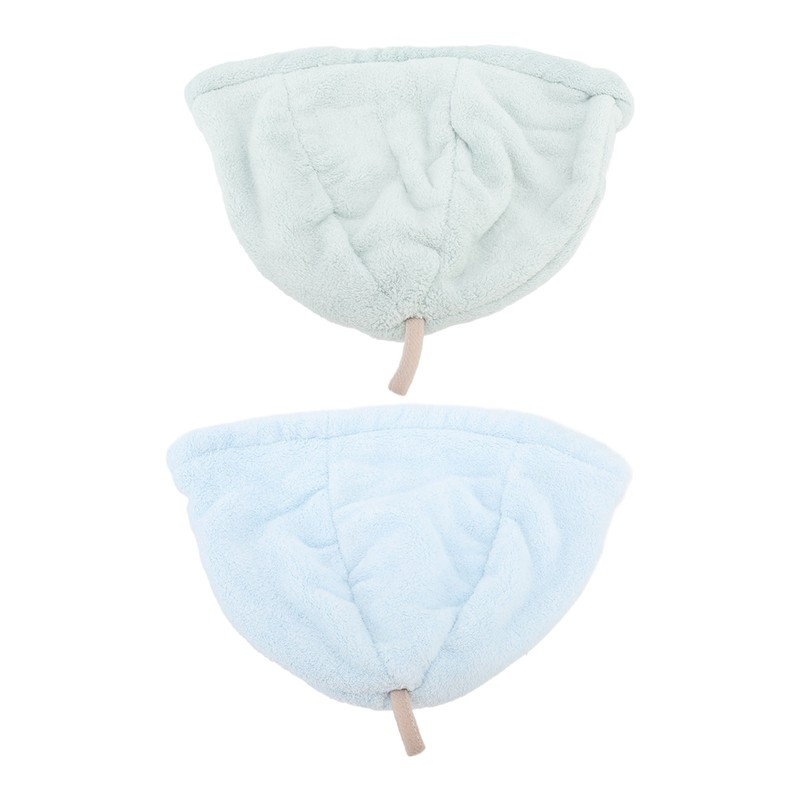 2pcs Sauna Cap Coral Fleece Highly Absorbent Elastic Men Women