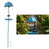Solar Bird Feeder LED Floor Lamp with Feeding Tray Umbrella