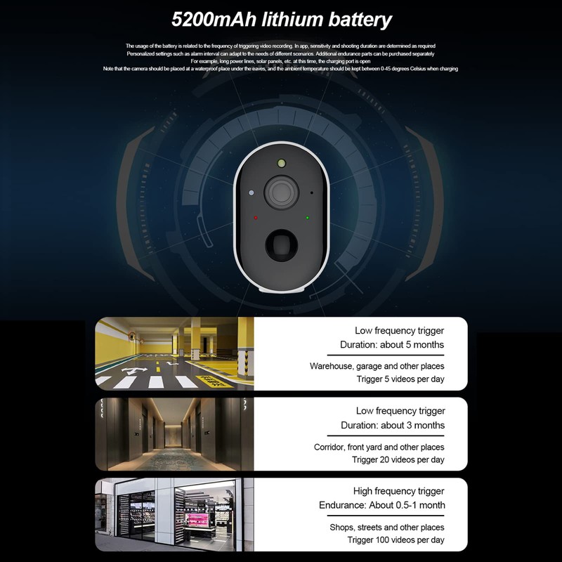 YUEKU Solar Power Smart Spotlight Surveillance WiFi Camera Wireless Outdoor