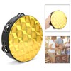 Hand Tambourine Double Row Percussion Polyester Drum Skin Solid Wood