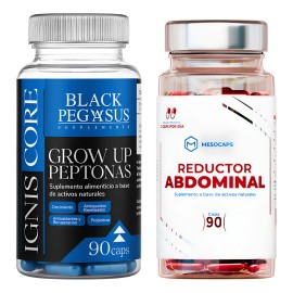 Glteo Peptonas Black Pegasus  Reductor Abdominal Cpsulas Sin Sabor
