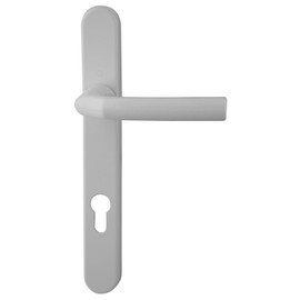 Hoppe White 'Birmingham' Pair Handle 92PZ or 92mm Sprung Lever UPVC Door Set, PVC PVCu Centre to centre fixings 215mm