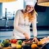 SevenFish Chef Hat Waist Apron Set, Adjustable Elastic Cooking Hat,