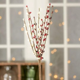 Factory Direct Craft 12 Hand Wrapped Petite Burgundy and Cream Pip Berry Sprays