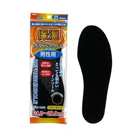 Fudo Chemistry Thermal Black Insole, One Size Fits Most, For Men, US Men's Size 6.5 - 11 (24.0 - 28.0 cm), Wool Style, Super Warm Insole, REFRESH INSOLE, Insole, Warm for Cold Feet