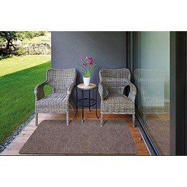 Ottomanson Scraper Collection Non-Slip Garage Mat/Entryway/Patio Area Rug, 2'7" x 5', Beige