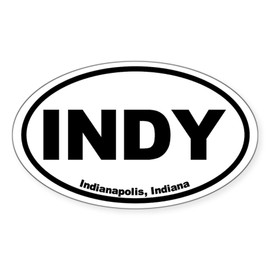 CafePress Indianapolis, Indiana Oval Car Bumper Sticker