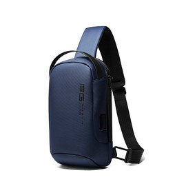 Mochila Cruzada Bange Impermeable Bolso Bandolera para Hombre con Puerto USB Bolso de Pecho Antirrobo Sling Bag Múltiples Compartimentos Casual Ligera Cómoda Multifuncional (Azul)