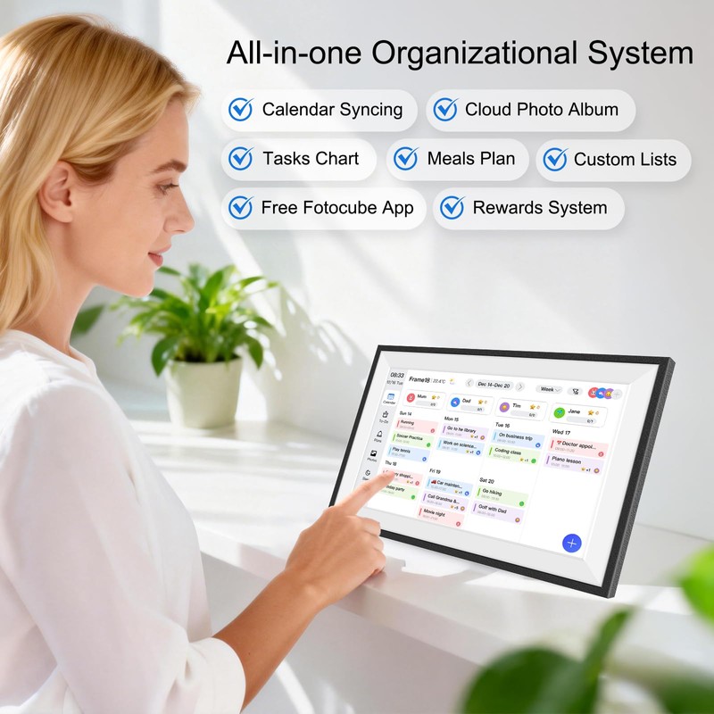 Fotocube 10.1" Digital Calendar Wall Planner Chore Charts and To