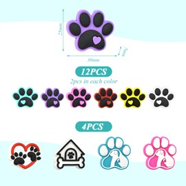 CYNOSURETECH 16 Pieces Of Dog Paw-Shaped Knitting Needle Plugs, Creative And Cute Knitting Needle Plugs, Knitting Tool Accessories, Knitting Supplies