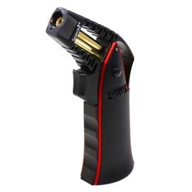 Scorch Torch CNC Machined 6.75" Tall Handheld Aluminum Flame Adjustable Butane Refillable Torch In Gift Box (Black #2)