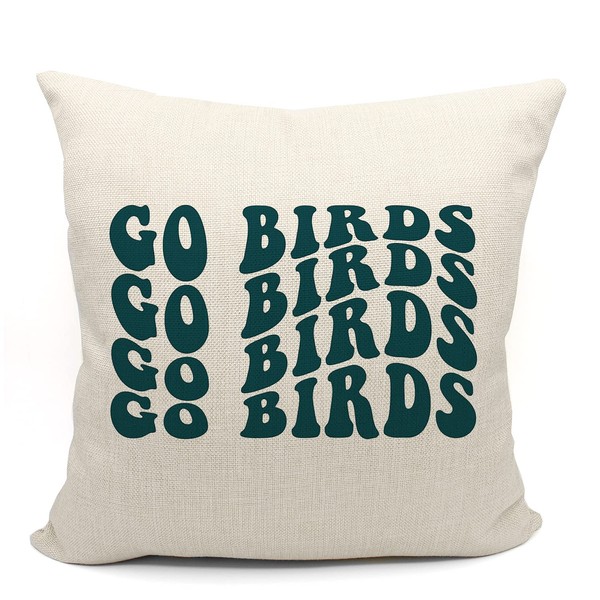 Mancheng-zi Trendy Groovy Go Birds Football Pillow Covers,Football Throw Pillow