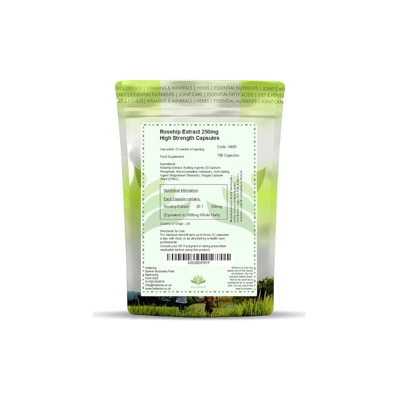 Rosehip High Strength 5000mg 180 Capsules | Premium Rosehip Extract
