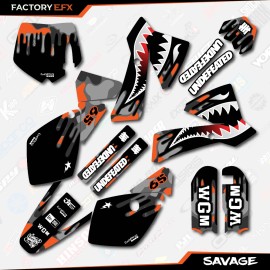 Factory EFX Gray & Orange Camo Savage Racing Graphics Kit fits KTM 02-08 Sx65 Sx 65 Decal